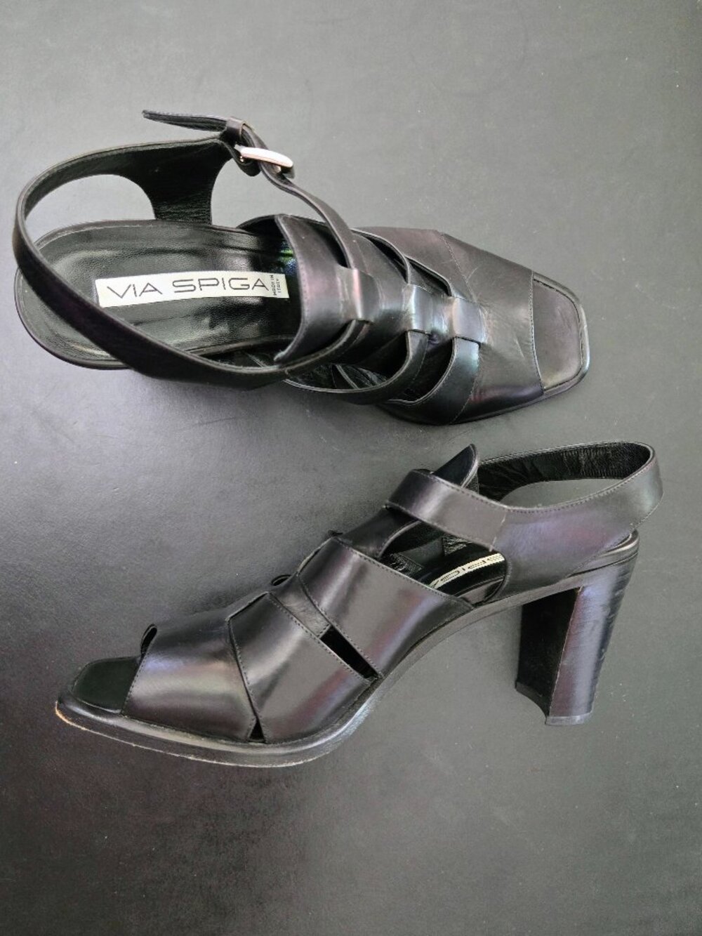 Via Spiga Women's Versatile Black Sandals Size 10, VG+